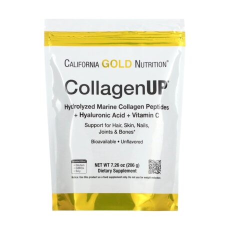 California Gold Nutrition CollagenUP Hydrolyzed Marine Collagen Peptides with Hyaluronic Acid and Vitamin C Unflavored 206 g