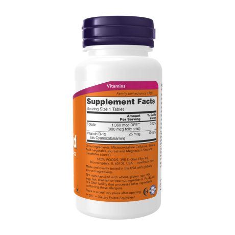 Folic Acid Now Supplement + B12