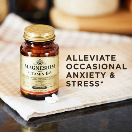 Solgar Magnesium B6, Magnesium Oxide 100 Tablets info design