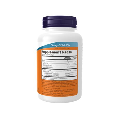 Ultra Omega 3 Fish Oil 500 EPA - 250 DHA 90 Softgels Supplement Facts