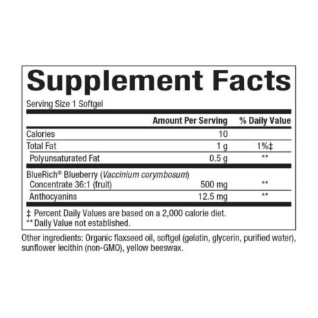 Natural Factors Blueberry Concentrate BlueRich Super Strength Supplement Facts