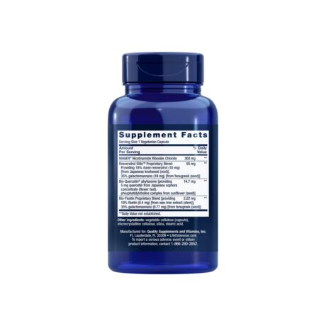 Life Extension NAD+ Cell Regenerator™ and Resveratrol Elite™ Supplement Facts
