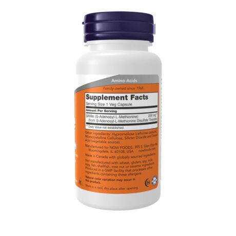 Now SAMe 200mg 60 Veg Caps Supplement Facts