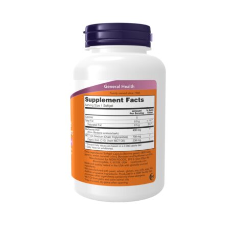 Now Berberine Glucose Support 90 Softgels Supplement Facts
