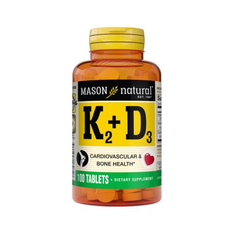 Mason Natural Vitamin K2 100mcg Plus Vitamin D3 1000IU - SWANZA