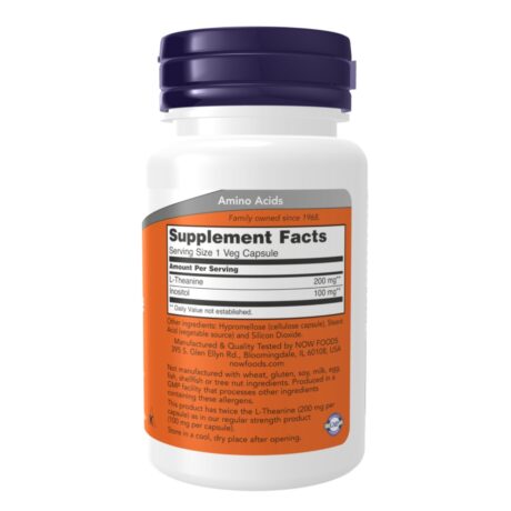 L Theanine Double Strength 200mg 60 Veg Caps Facts