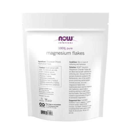 Now Pure Magnesium Chloride Flakes 750g Facts
