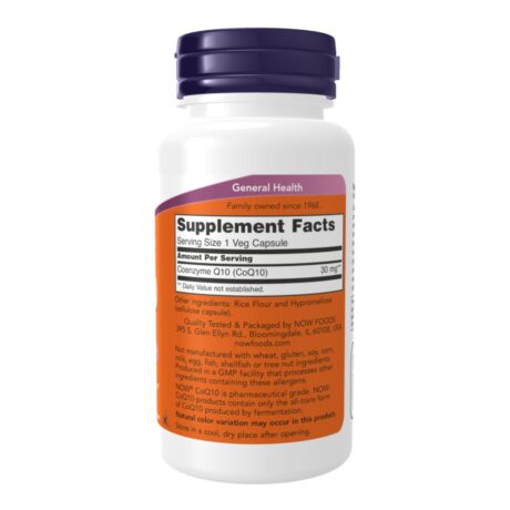 Now CoQ10 30 mg 120 Veg Capsules Info