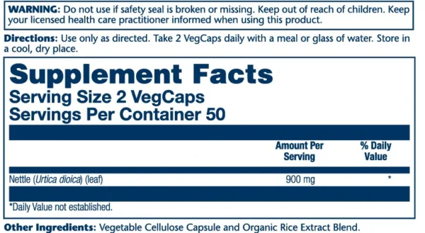 076280014105-Solaray Nettle Leaf 450mg 100 Veg Caps