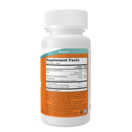 Now Iron Complex 100 Veg Tablets Supplement Facts