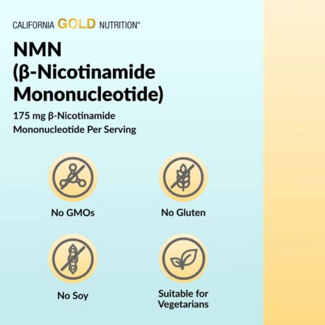 NMN California Gold Nutrition 175mg 60 Veg Caps Info